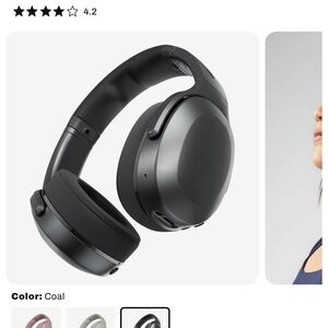 Wireless Over-Ear Headphones - Black